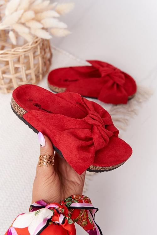 Children's Slippers On Cork Red Little Wendy