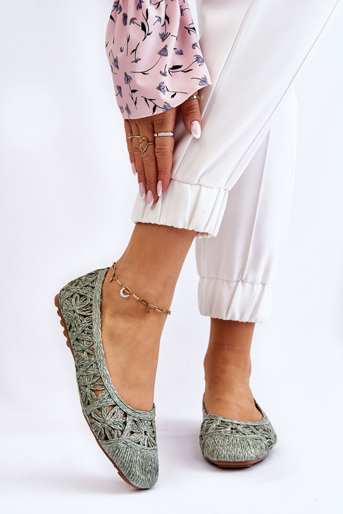 Openwork Fashionable Ballerinas Green Thiago