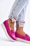 Suede Platform Loafers Fuchsia Milana