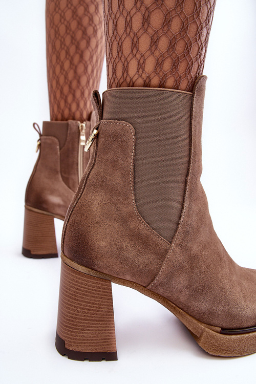 Suede Boots On Heel Liresa Brown