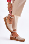 Women's Leather Espadrilles Sandals Beige Moise