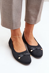 Mesh Ballet Flats With Bow Black Bianila