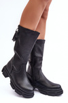 Half-Leg Boots With Upper Black Lizames