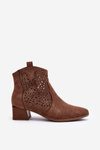Women's Openwork Ankle Boots Brown Madalina