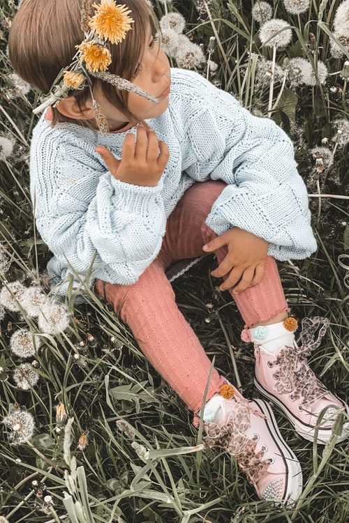 Children's Zirconia Sneakers Pink Smile