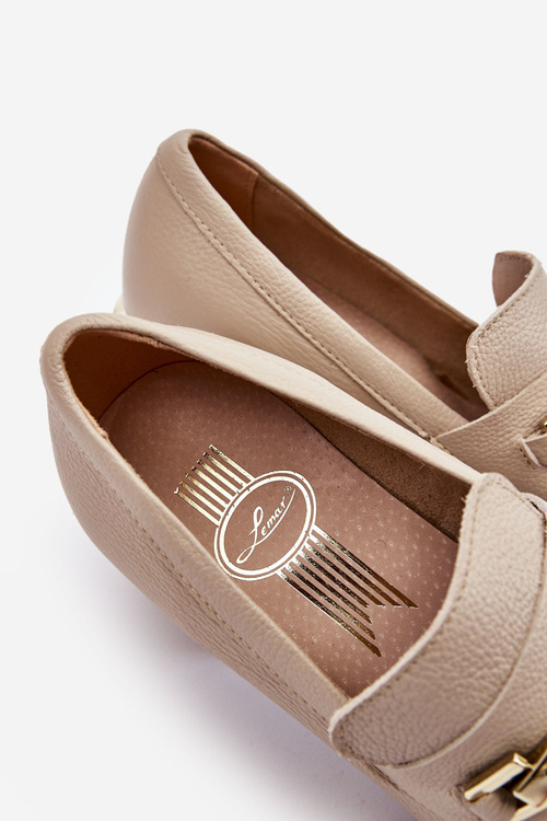 Comfortable Leather Pumps Beige Damira
