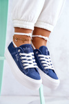 Tenisówki Damskie Platforma Niebieskie Lee Cooper LCW-22-31-0834L