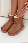 Women's Snow Boots Made of Natural Suede on Platform Camel Privine
