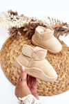 Children's Insulated Snow Boots with Faux Fur Lining Beige Benigna