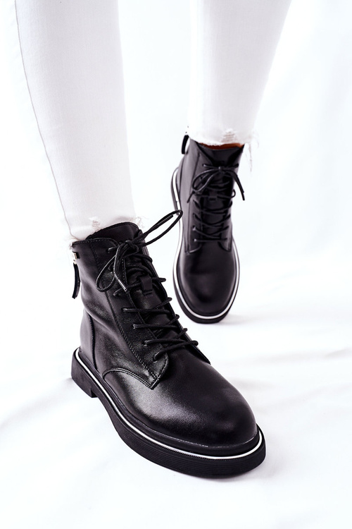 Women's Leather High Boots GOE II2N4014 Black