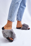 Women's Fur Slides Grey Kennet