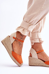 Suede Espadrilles Wedge Sandals Orange Cammer 