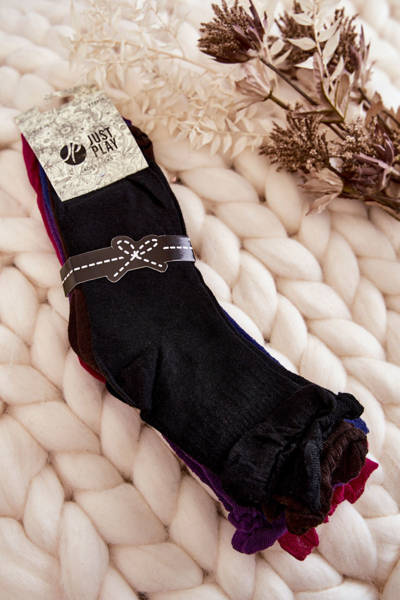 Women's Plain Socks With A Frill 5-Pack Multicolor