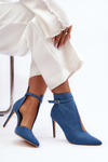 Women's Denim Boots on Heel Blue Amalundi