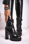 Women's Boots On High Heel Black Hortego