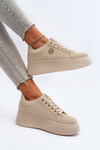 Women's platform sneakers in beige Eshen