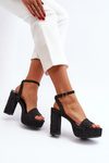 Black Jeans Sandals with Heel Acrana