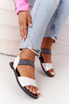Leather Sandals With Drawstring S.Barski 934-19 Silver