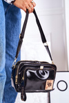 Women's Messenger Bag Trunk Purse LAURA BIAGGI Shiny Black