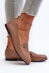 Women's Brown Flat Heel Loafers Enzla