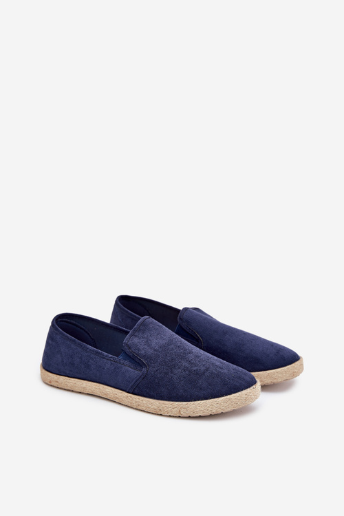 Men's espadrille sneakers made of eco suede navy Lunaria