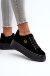Low Women's Platform Sneakers Black Telirra