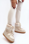 Women's lace-up snow boots beige Soia