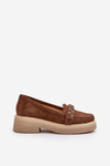Zazoo 3429/W Women's Suede Moccasins With Decoration Brown