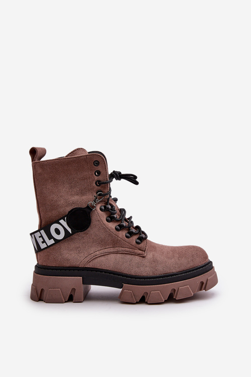 Suede High Boots With Insulation Light Brown Danity