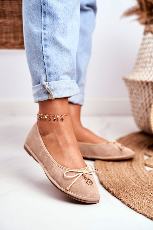 Women's Ballerinas Lu Boo Beige Suede Layla