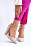 Elegant Suede Heel Pumps Light Beige Kaliya