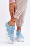 Fabric Sneakers On The Platform Big Star LL274146 Light blue