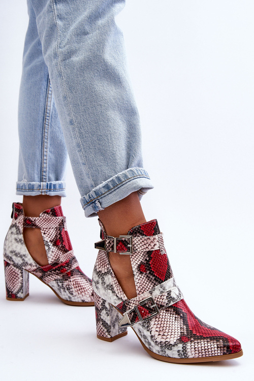 Stylish Heel Boots with Cutouts Multicolor Suelo