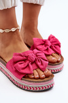 Women's Platform Sandals with Bow Pink Evatria