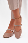 Women's Ballerinas With Shiny Straps Dark Beige Ilirene
