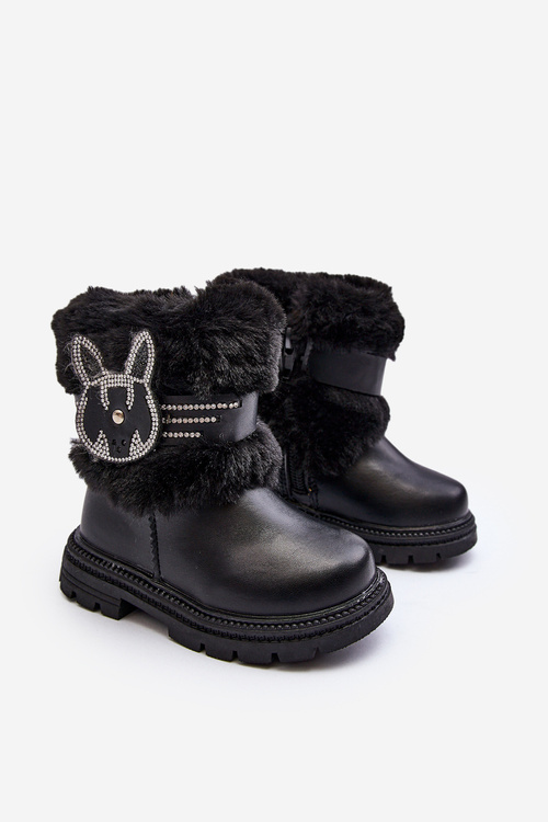Children's Snow Boots with Fur Black Lunami