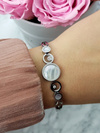 Women's Steel Bracelet Pearl Stones Silver Dione