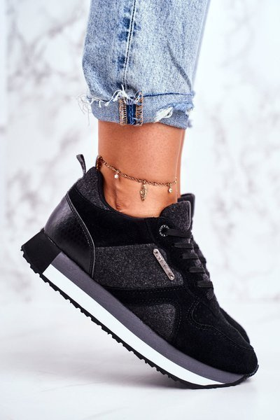 Buty Sportowe Zamszowe Big Star Czarne GG274464