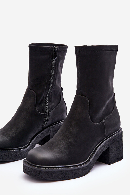 Women's Boots on Massive Heel Black Tozanna