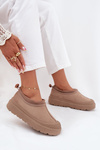 Women's Snow Boots On Platform With Low Shaft Dark Beige Izamine