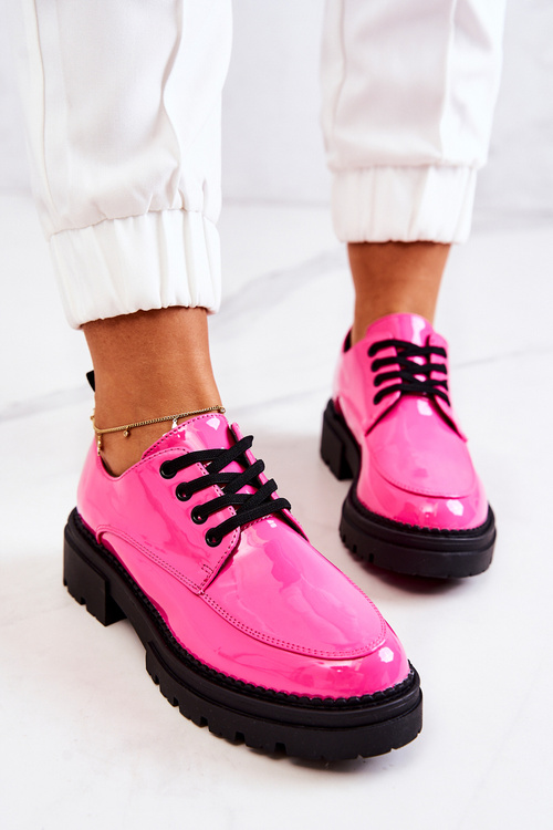 Laquered Lace-up Shoes La.Fi Pink Joselin