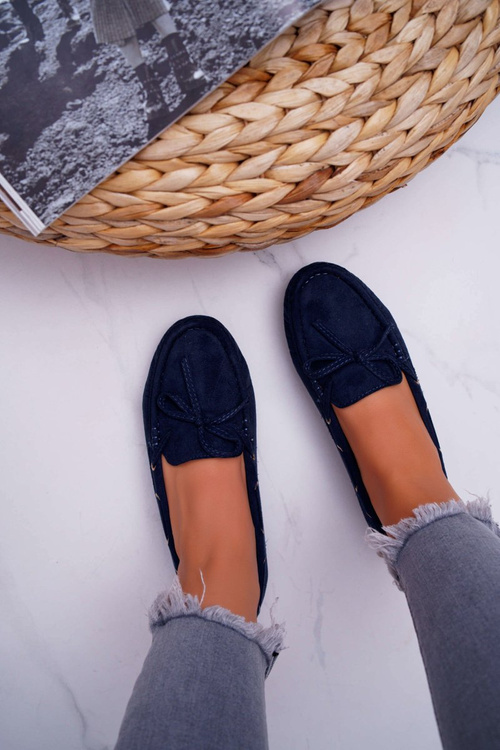 Women's Suede Moccasins Navy Blue S.Barski Gustoben