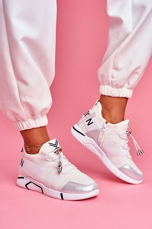 Sporty Women's Zipper & Pull-Up Shoes White Terfin