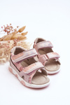 Sandałki Dziecięce Wygodne Rzepy Różowe Alaska 23DZ23-5924