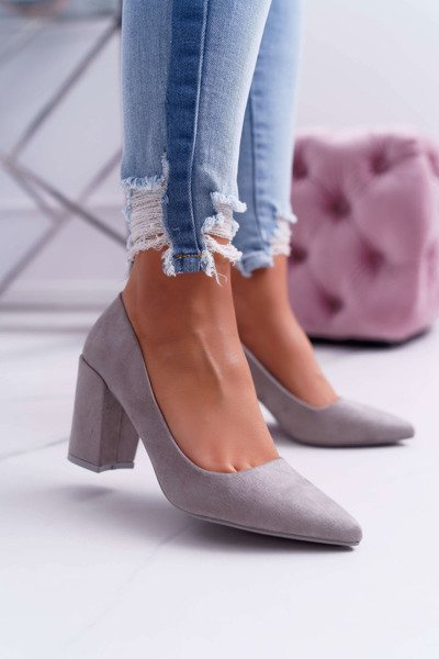 Women's Stiletto Sandals Suede Grey Neshka