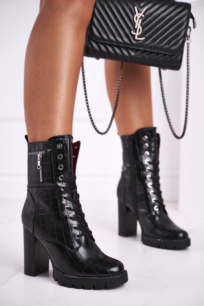 Women's Boots On High Heel Black Bregma