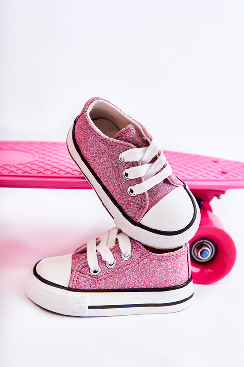 Children's Sneakers Tied Pink Wella