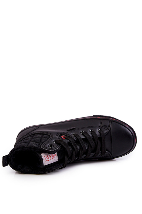 Trampki Męskie Cross Jeans Wysokie Ocieplone Czarne KK1R4054C