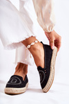 Espadryle Wsuwane Ażurowe Damskie Czarne Meredith