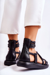 Leather Sandals On The Platform Maciejka 05559-01 Black